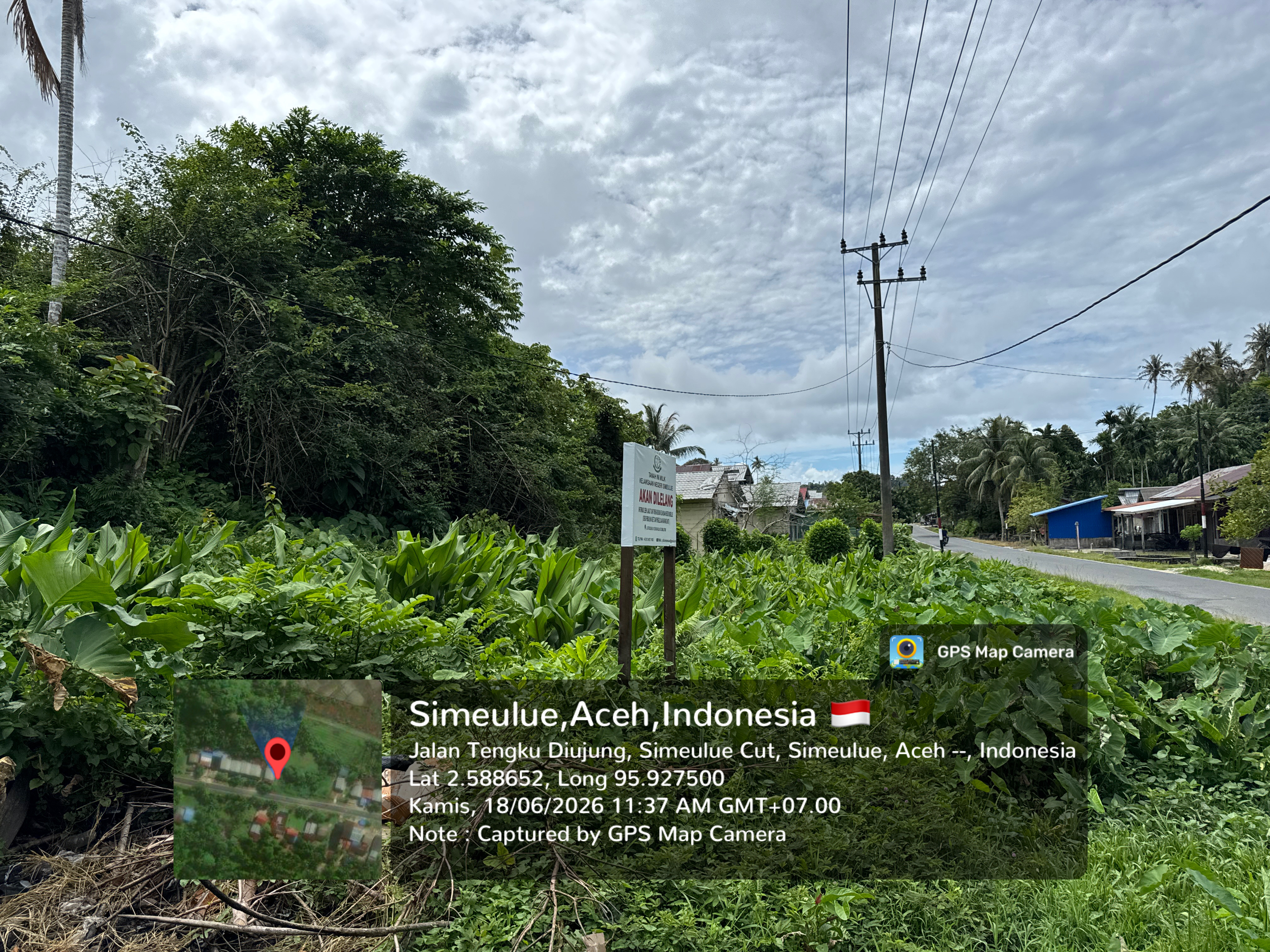 1 (satu) bidang tanah kosong dengan luas tanah  ± 621 m2.