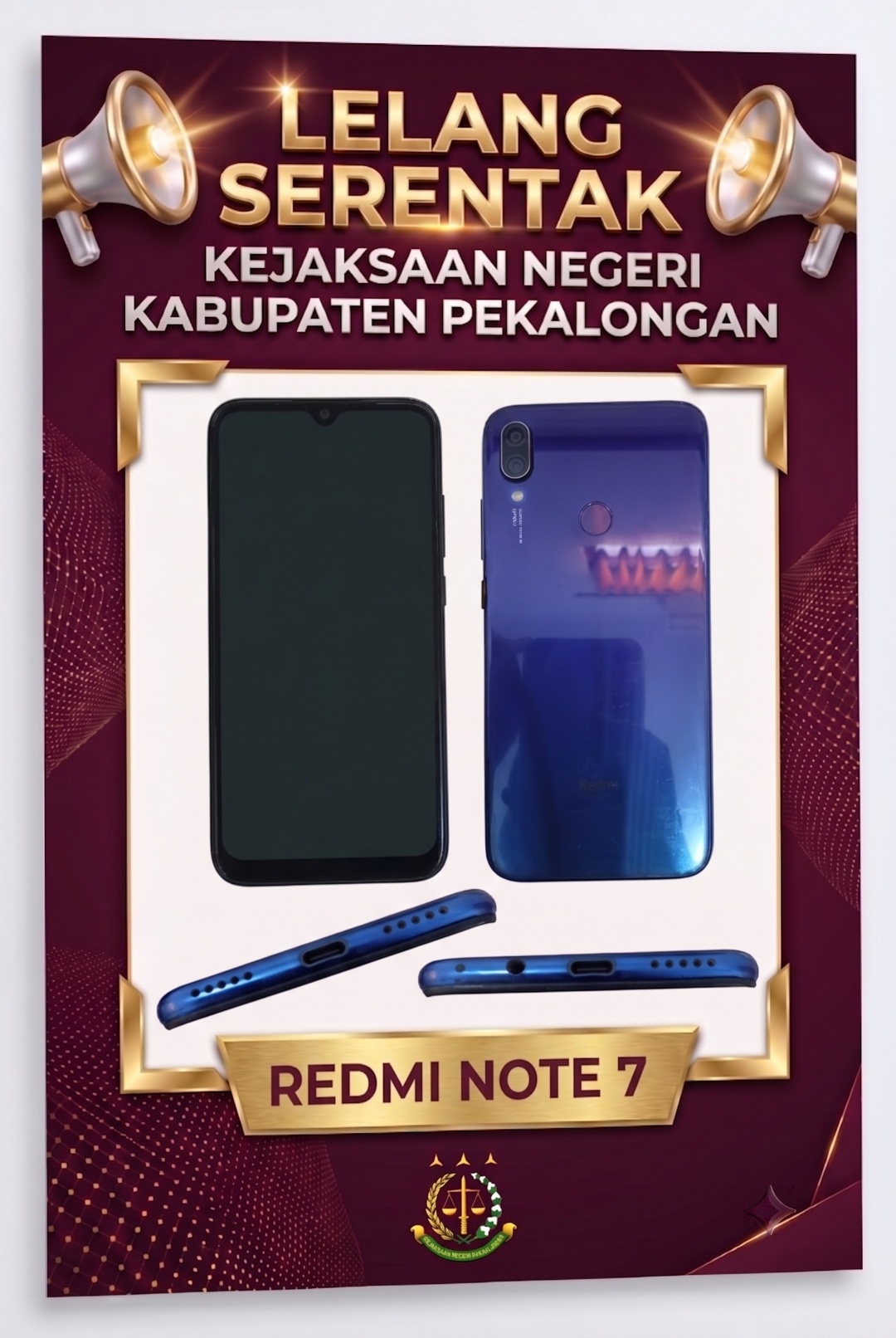 1 (satu) unit handphone merk Redmi Note 7 No. IMEI:863147040357704, IMEI 2: 863147040357712