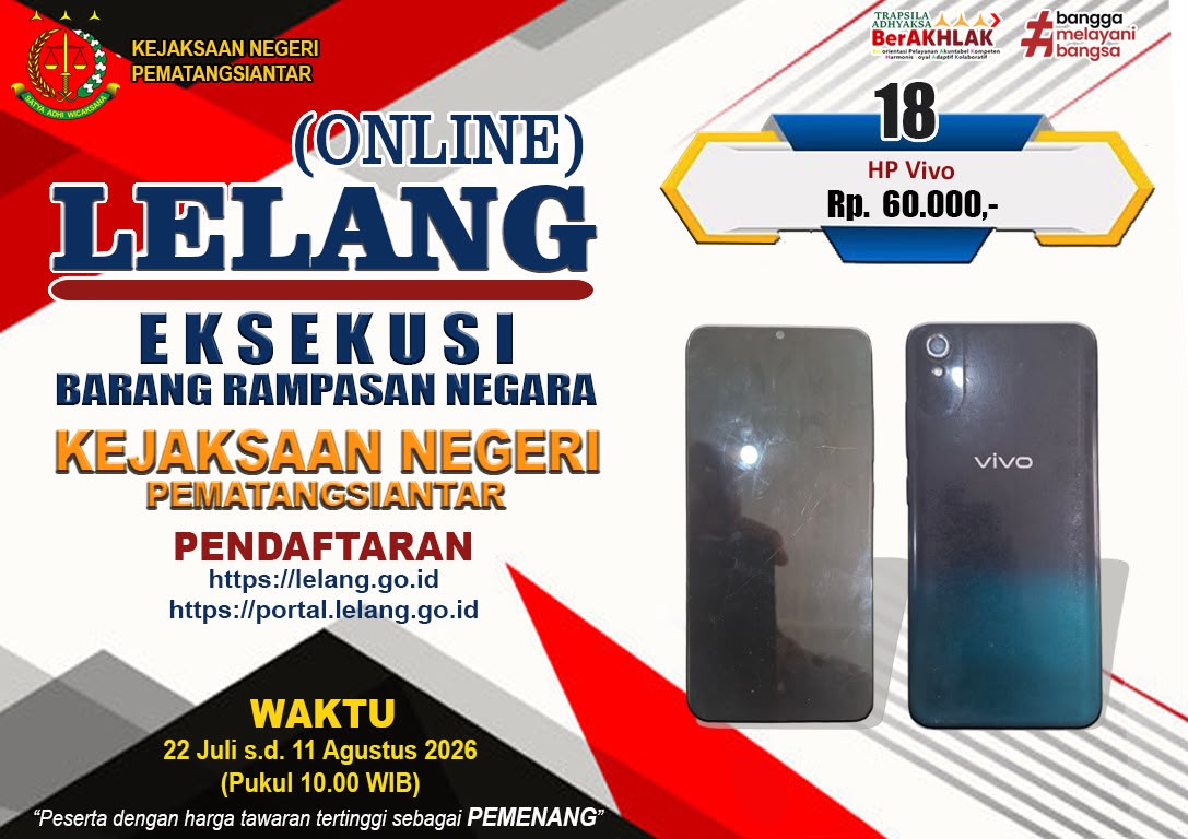 1 (satu) unit HANDPHONE merek Vivo warna Olive Black dengan nomor IMEI1 864427050117233 dan nomor IMEI2 864427050117225