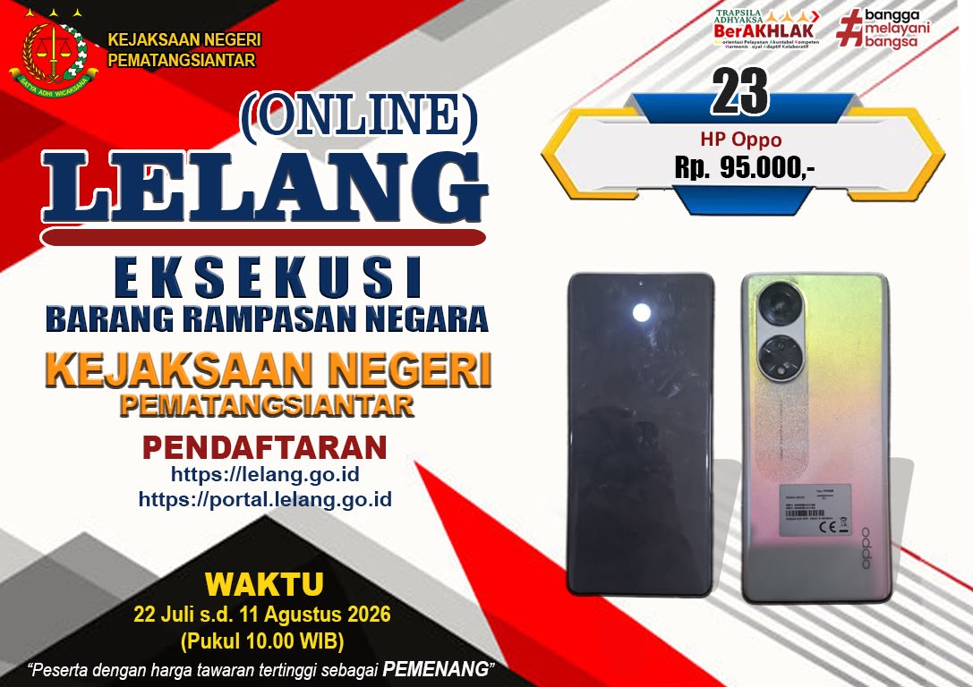 1 (satu) unit HANDPHONE merek OPPO reno 8 T 5G warna sunrise gold dengan IMEI 1 866899061241392 dan IMEI 2 866899061241384 