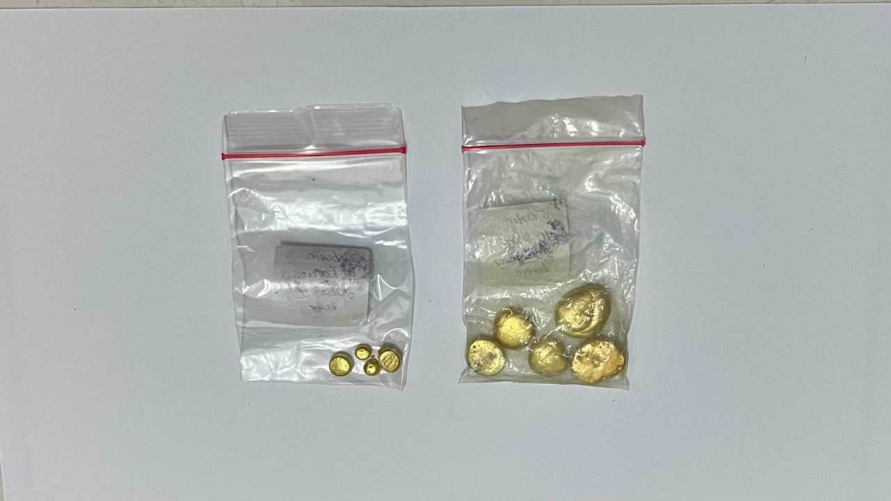 Sisa pengujian sejumlah 9 (sembilan) butir emas dengan berat 55,44 gram