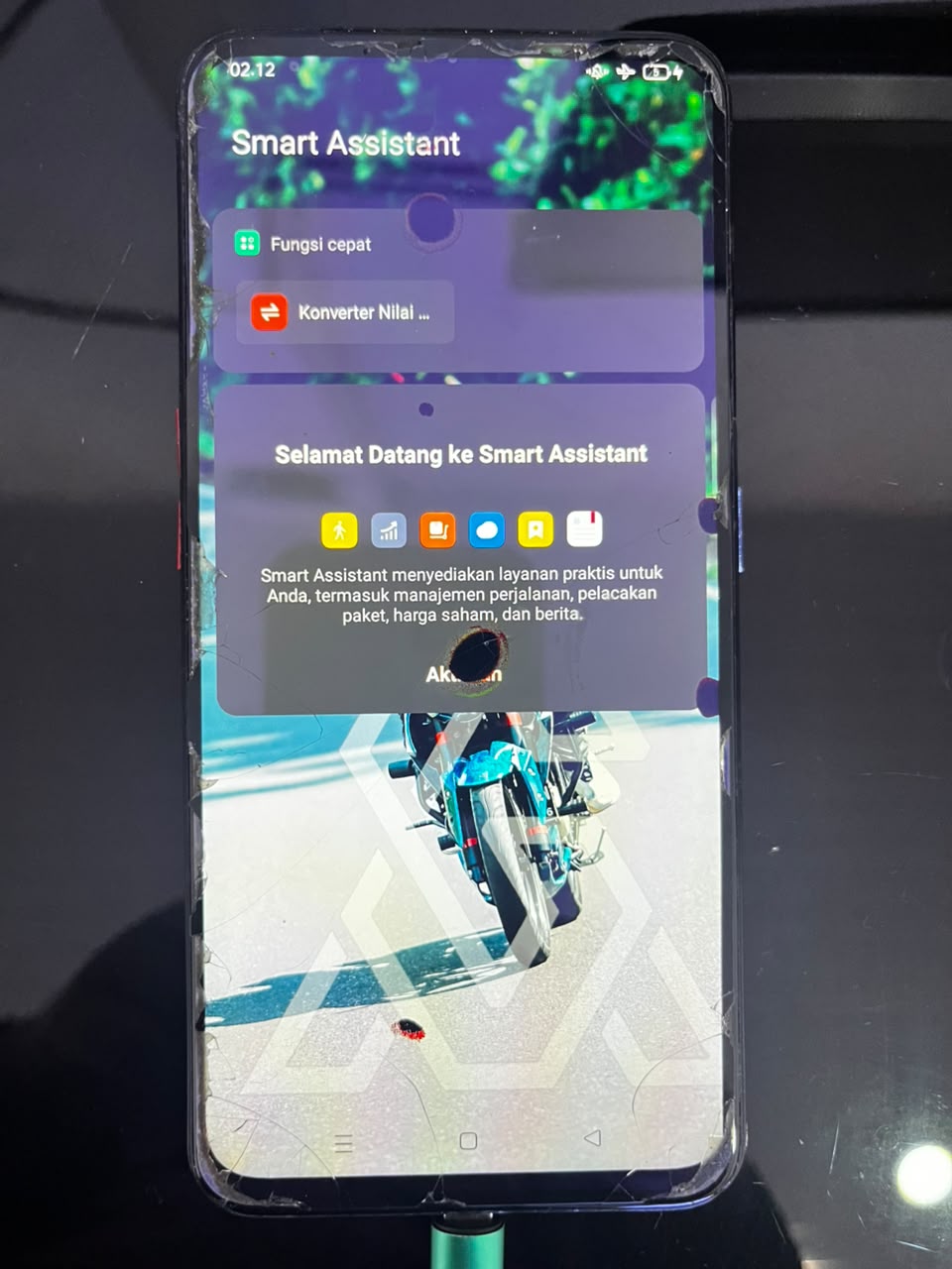 1 (satu) unit handphone merk oppo F11 pro warna thunder black no simcard 0851843240004. no imei 1 861689047755853 no imei 2 861689047755846	